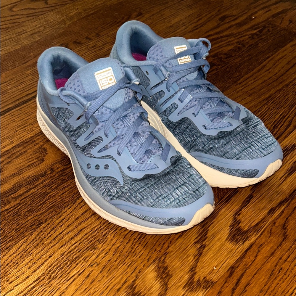 Saucony Women's Sky Blue Running Sneakers with Pink Inner Lining